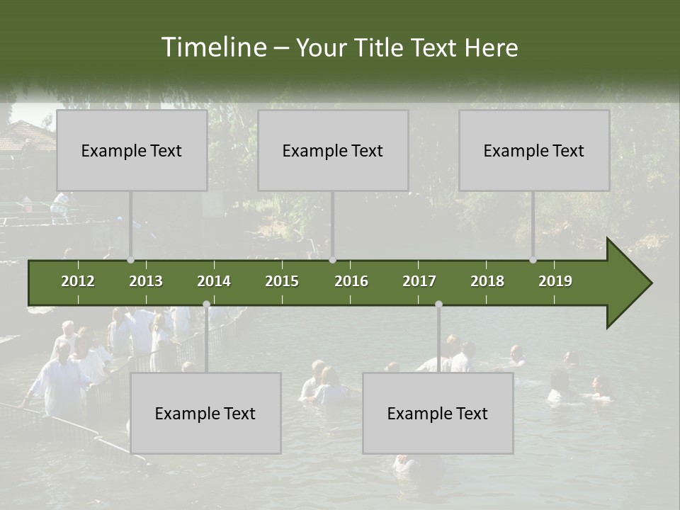 A Group Of People In White Shirts Are In The Water PowerPoint Template