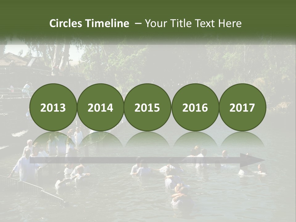 A Group Of People In White Shirts Are In The Water PowerPoint Template