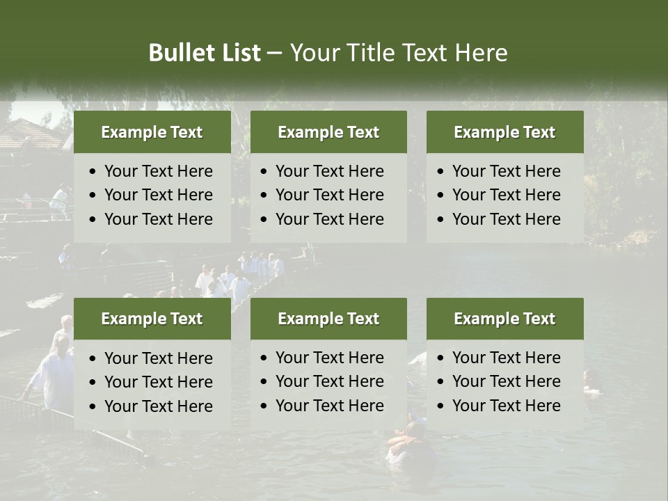 A Group Of People In White Shirts Are In The Water PowerPoint Template