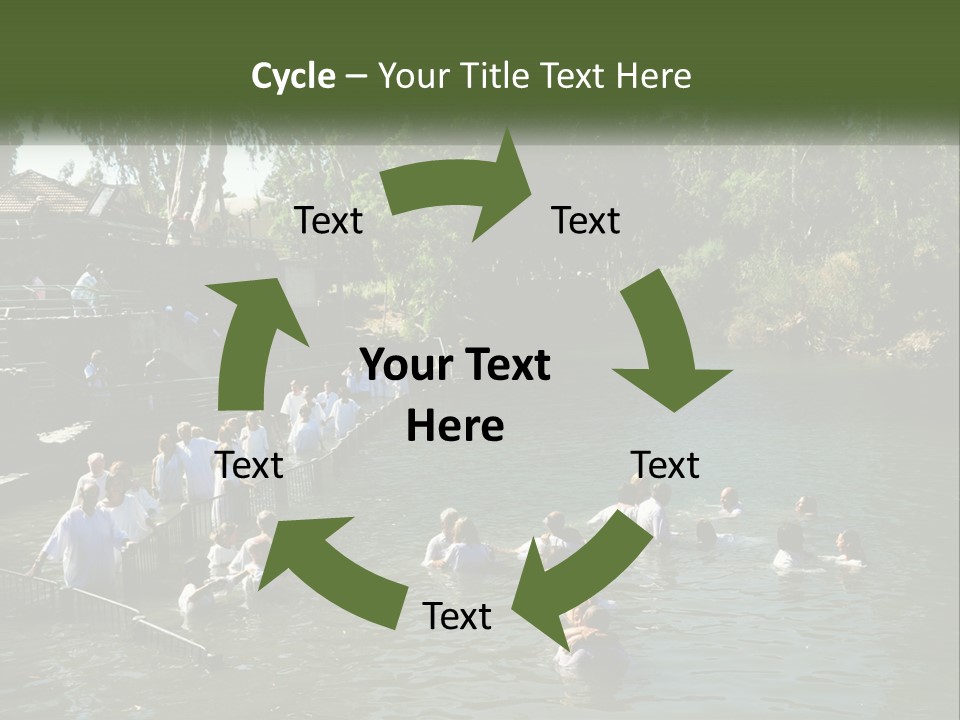 A Group Of People In White Shirts Are In The Water PowerPoint Template