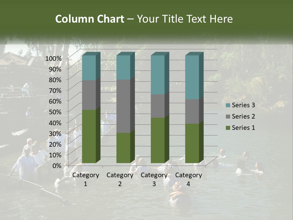 A Group Of People In White Shirts Are In The Water PowerPoint Template