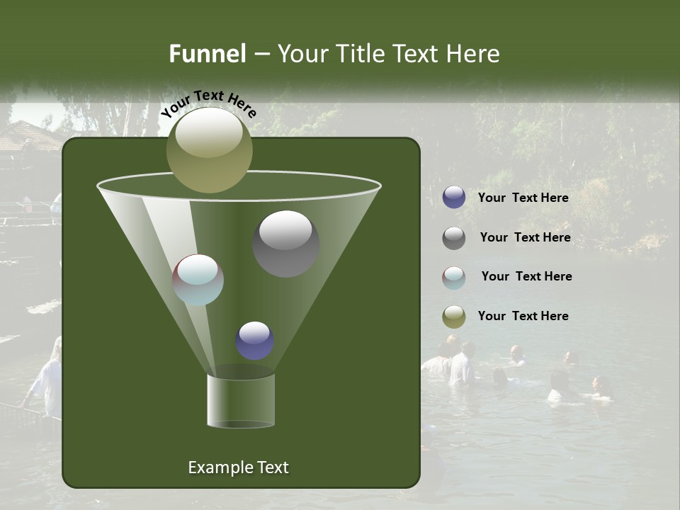 A Group Of People In White Shirts Are In The Water PowerPoint Template