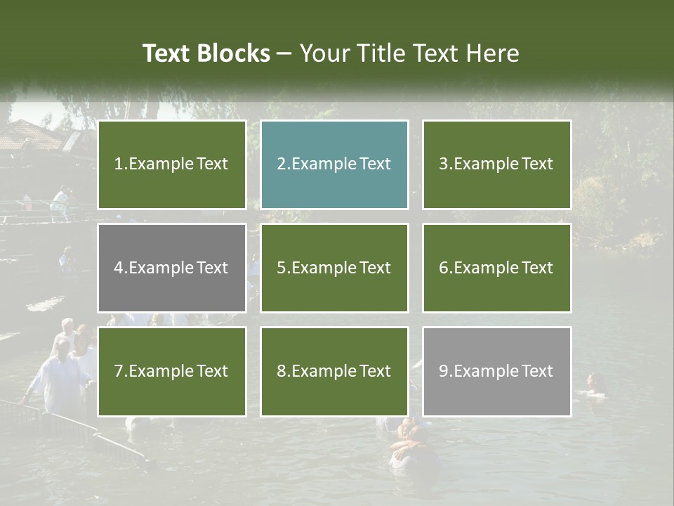 A Group Of People In White Shirts Are In The Water PowerPoint Template