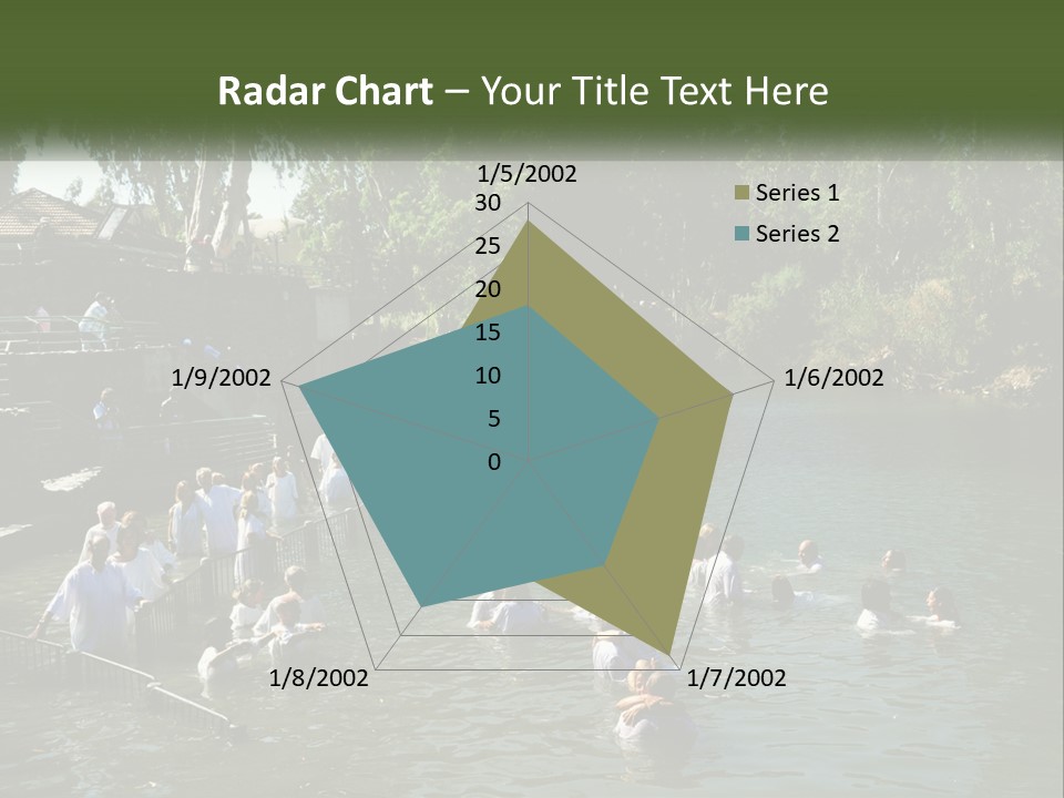 A Group Of People In White Shirts Are In The Water PowerPoint Template