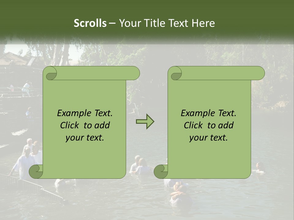 A Group Of People In White Shirts Are In The Water PowerPoint Template