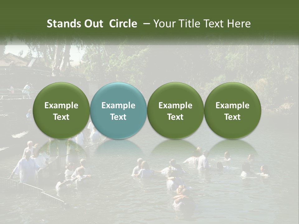 A Group Of People In White Shirts Are In The Water PowerPoint Template