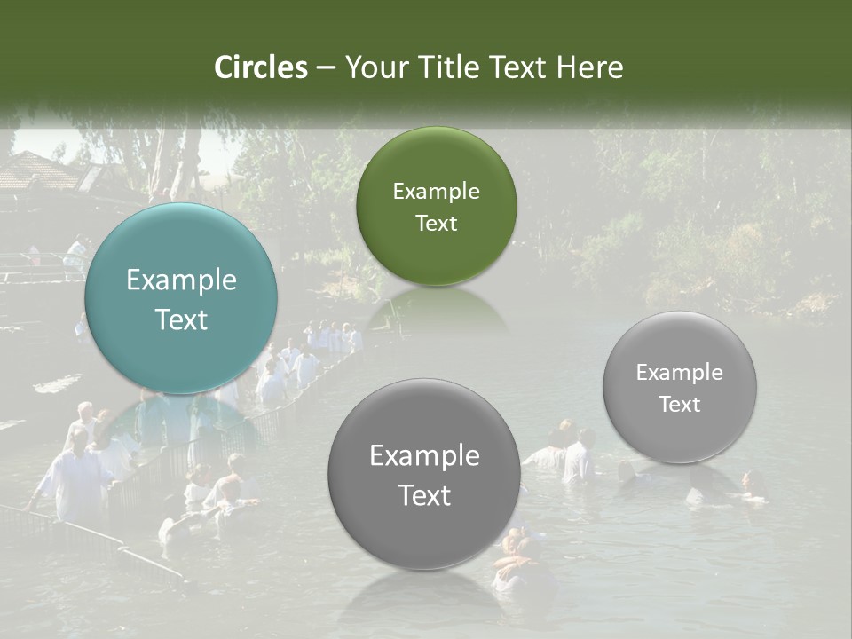 A Group Of People In White Shirts Are In The Water PowerPoint Template