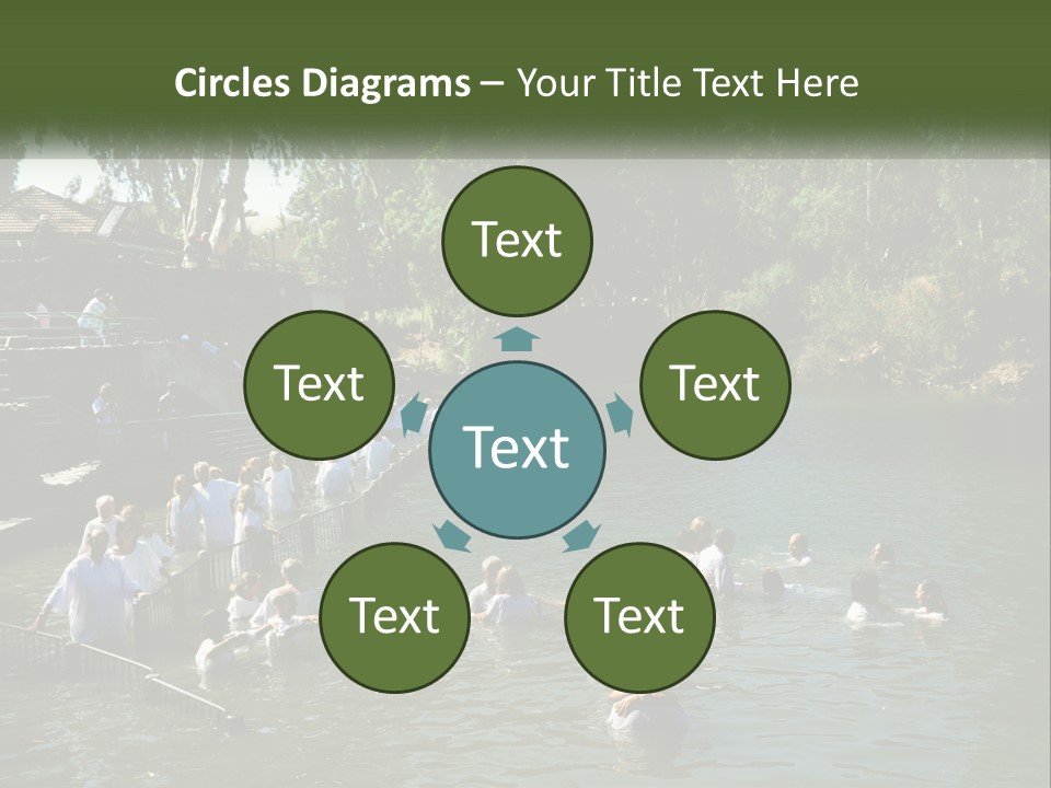 A Group Of People In White Shirts Are In The Water PowerPoint Template