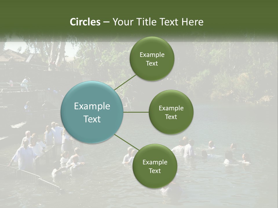 A Group Of People In White Shirts Are In The Water PowerPoint Template