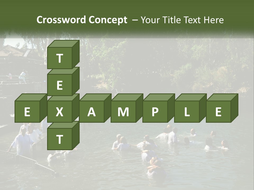 A Group Of People In White Shirts Are In The Water PowerPoint Template