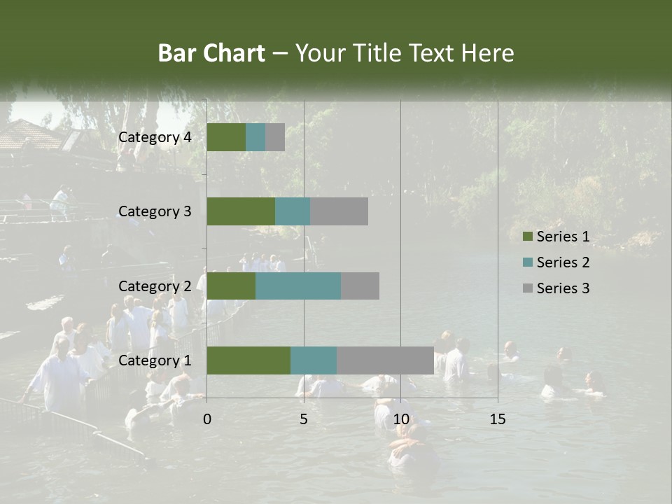 A Group Of People In White Shirts Are In The Water PowerPoint Template
