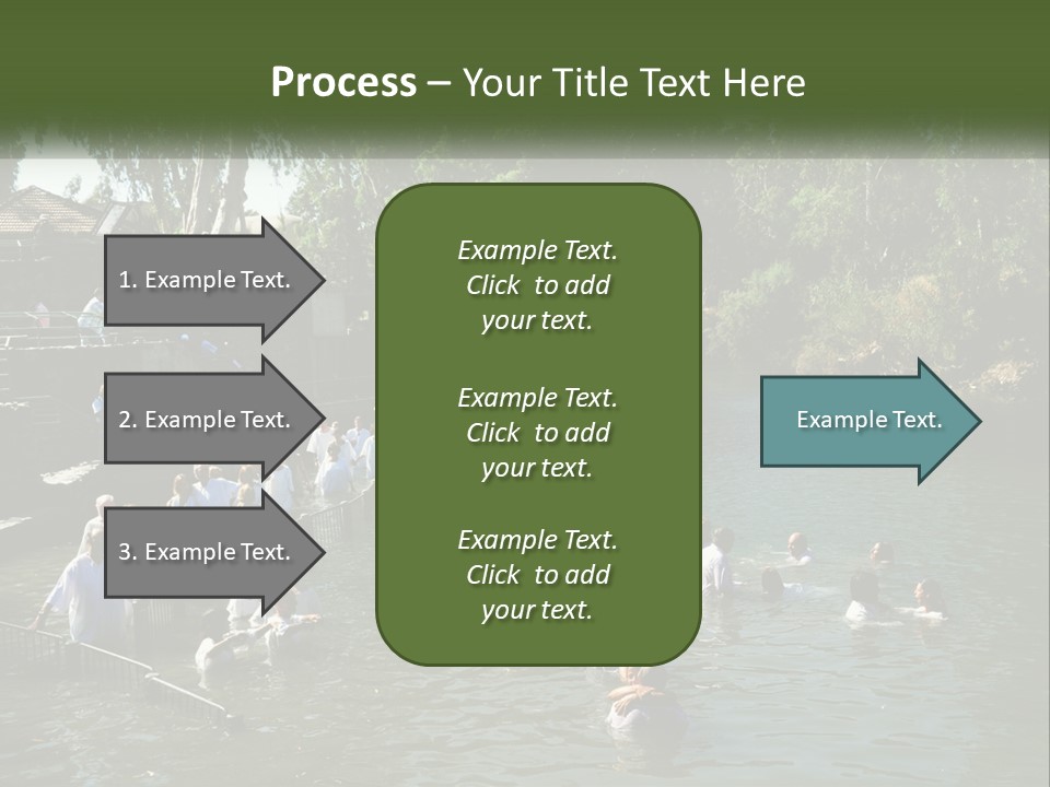 A Group Of People In White Shirts Are In The Water PowerPoint Template