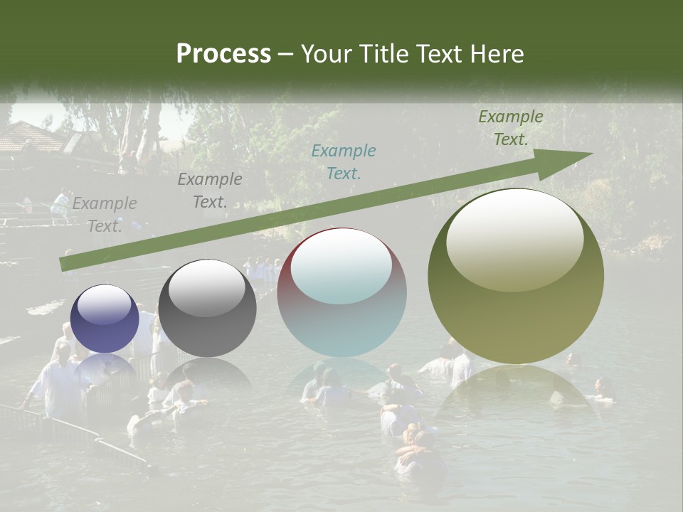 A Group Of People In White Shirts Are In The Water PowerPoint Template