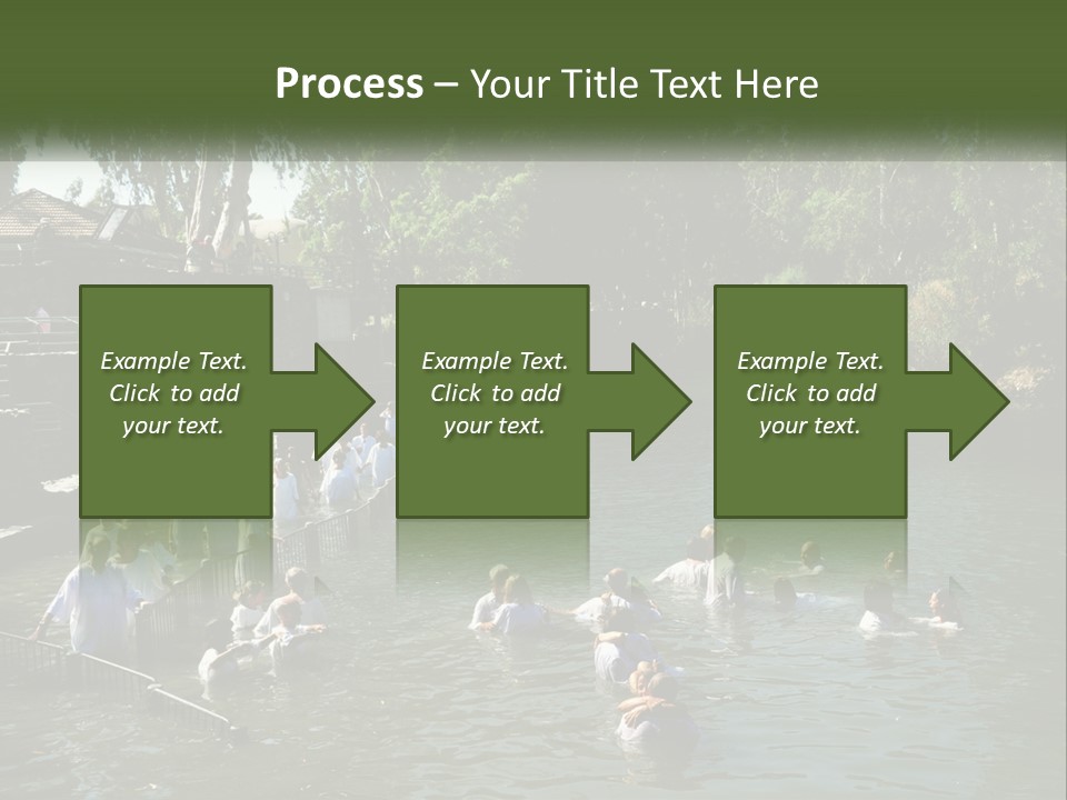 A Group Of People In White Shirts Are In The Water PowerPoint Template