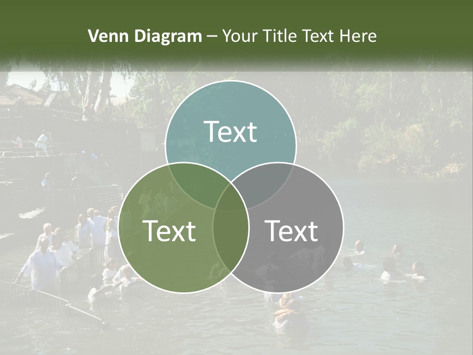 A Group Of People In White Shirts Are In The Water PowerPoint Template