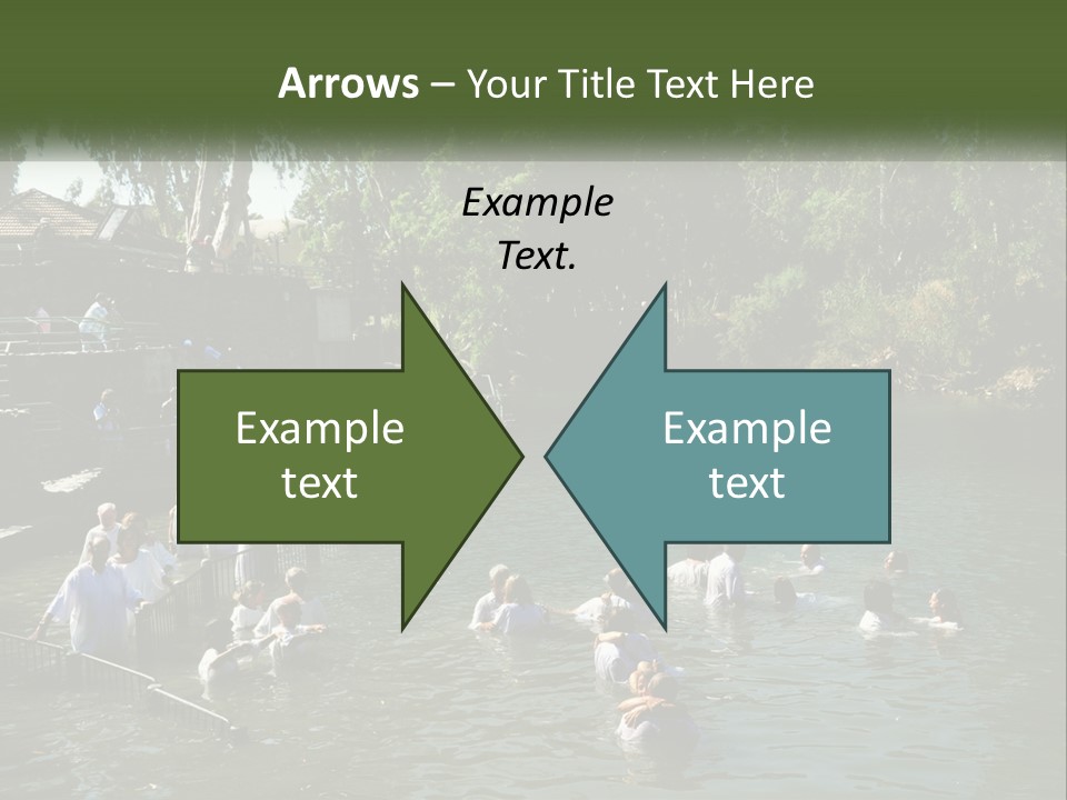 A Group Of People In White Shirts Are In The Water PowerPoint Template