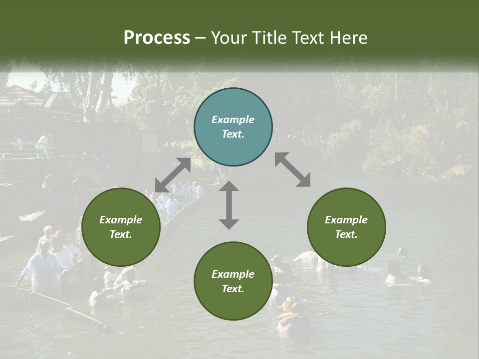 A Group Of People In White Shirts Are In The Water PowerPoint Template