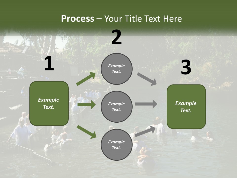 A Group Of People In White Shirts Are In The Water PowerPoint Template