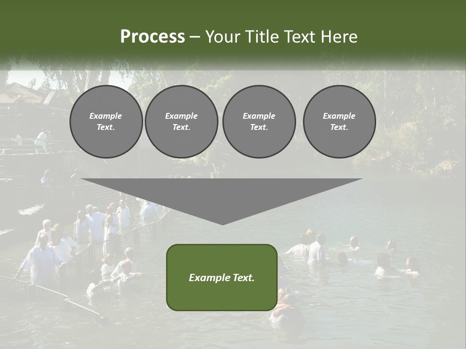 A Group Of People In White Shirts Are In The Water PowerPoint Template