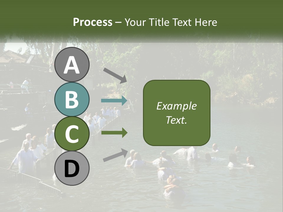A Group Of People In White Shirts Are In The Water PowerPoint Template