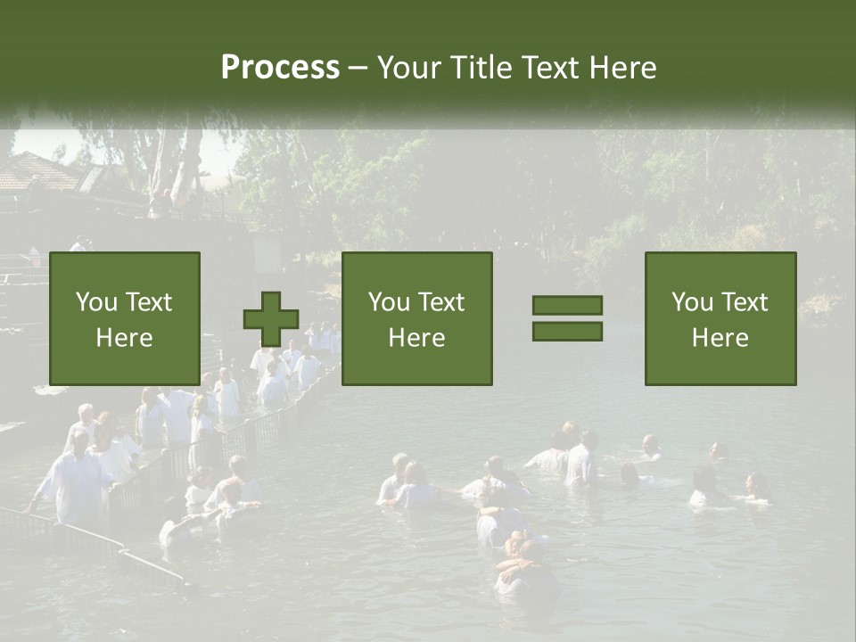 A Group Of People In White Shirts Are In The Water PowerPoint Template