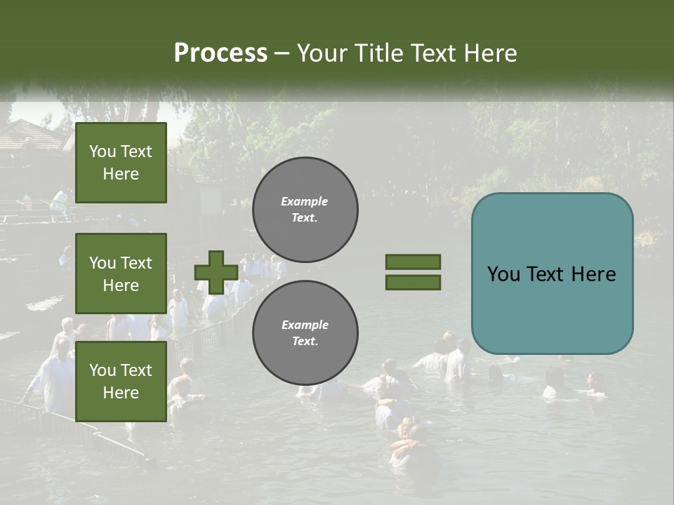 A Group Of People In White Shirts Are In The Water PowerPoint Template