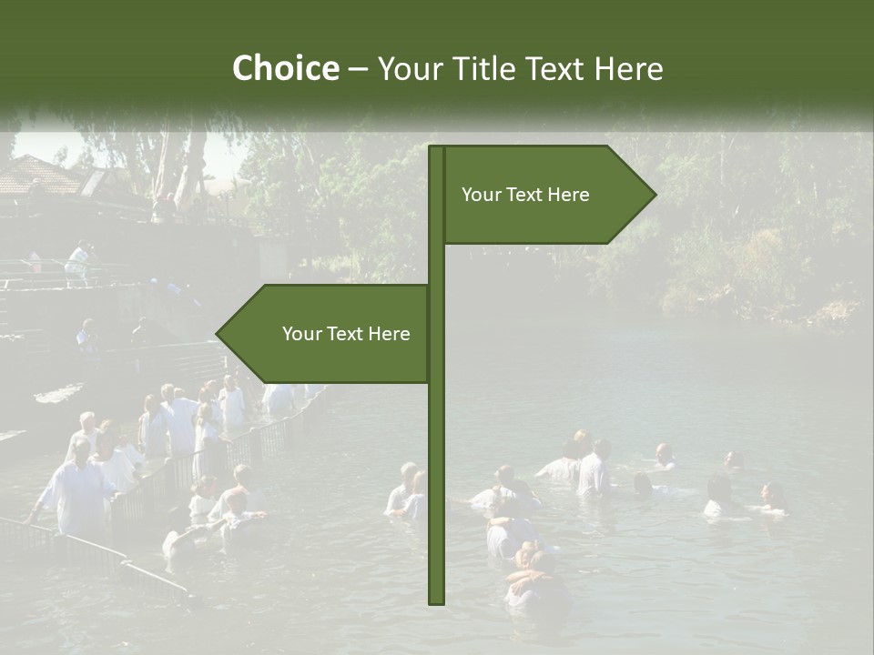 A Group Of People In White Shirts Are In The Water PowerPoint Template