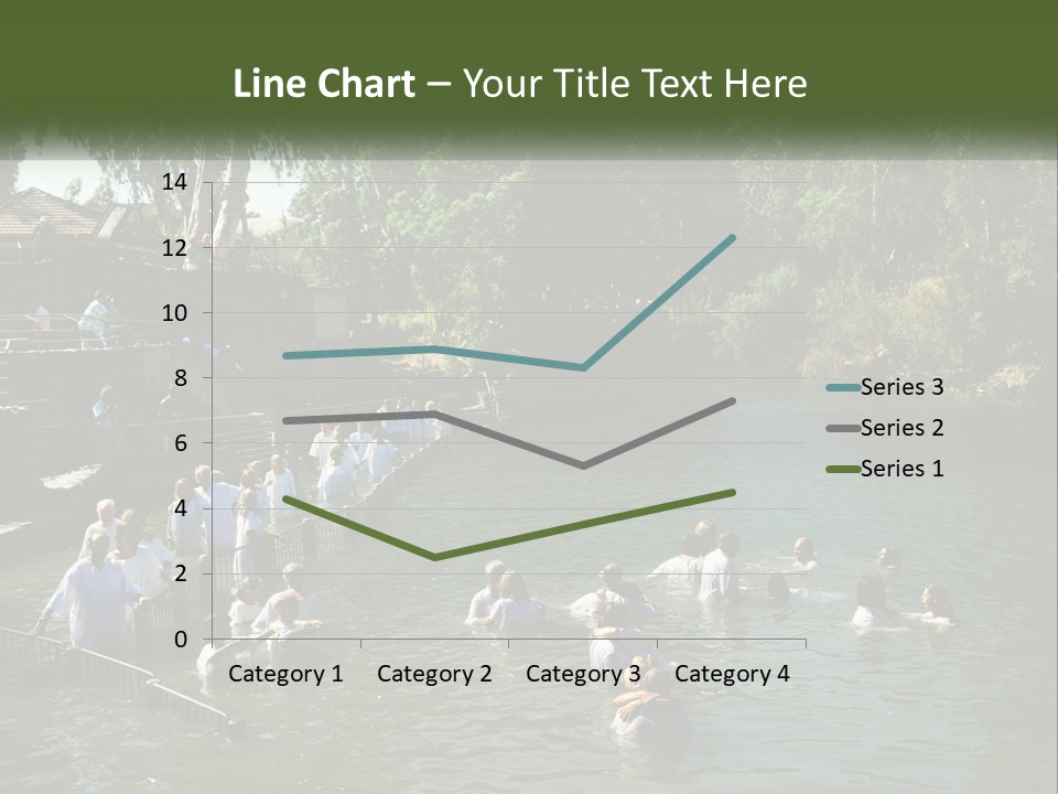 A Group Of People In White Shirts Are In The Water PowerPoint Template
