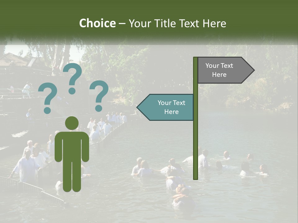 A Group Of People In White Shirts Are In The Water PowerPoint Template