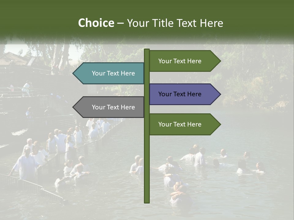 A Group Of People In White Shirts Are In The Water PowerPoint Template