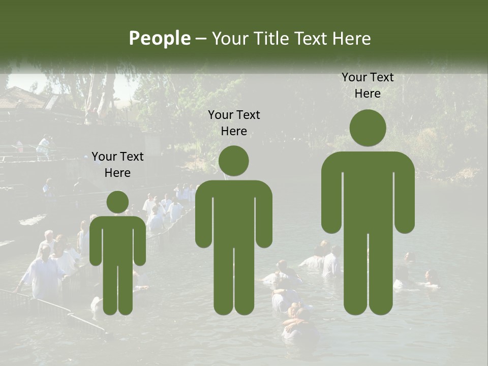 A Group Of People In White Shirts Are In The Water PowerPoint Template