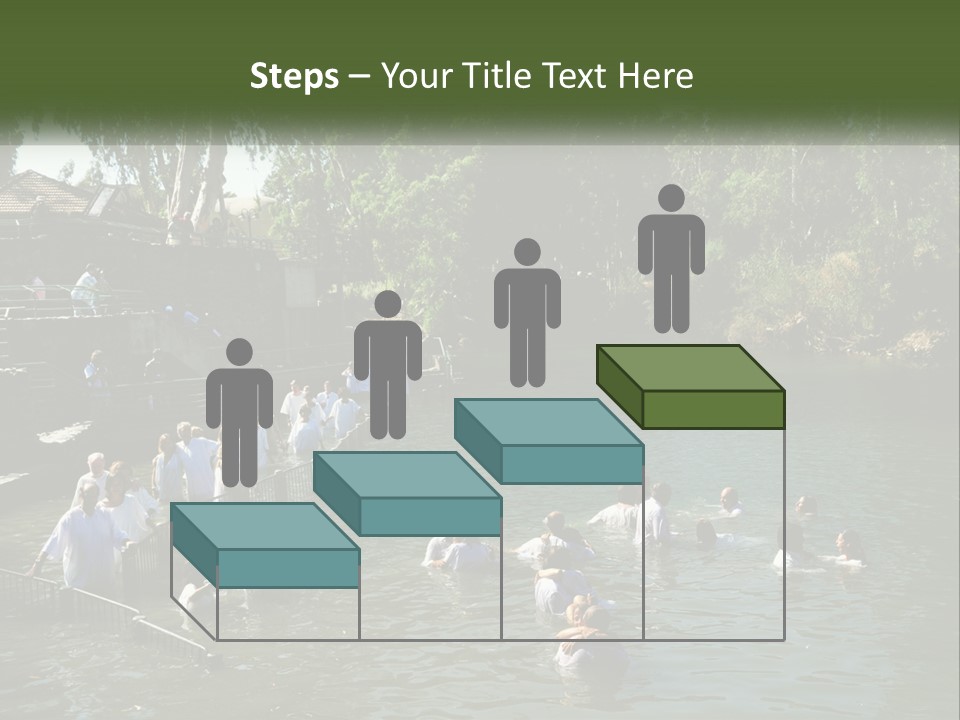 A Group Of People In White Shirts Are In The Water PowerPoint Template