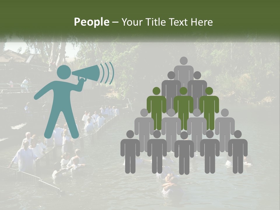 A Group Of People In White Shirts Are In The Water PowerPoint Template