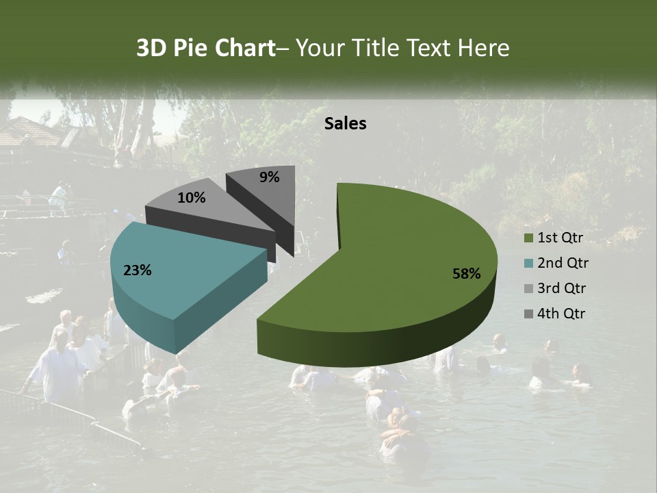 A Group Of People In White Shirts Are In The Water PowerPoint Template