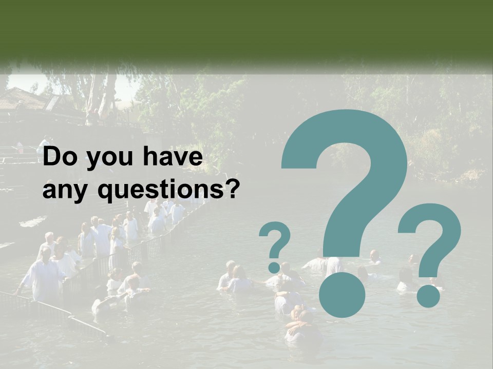 A Group Of People In White Shirts Are In The Water PowerPoint Template