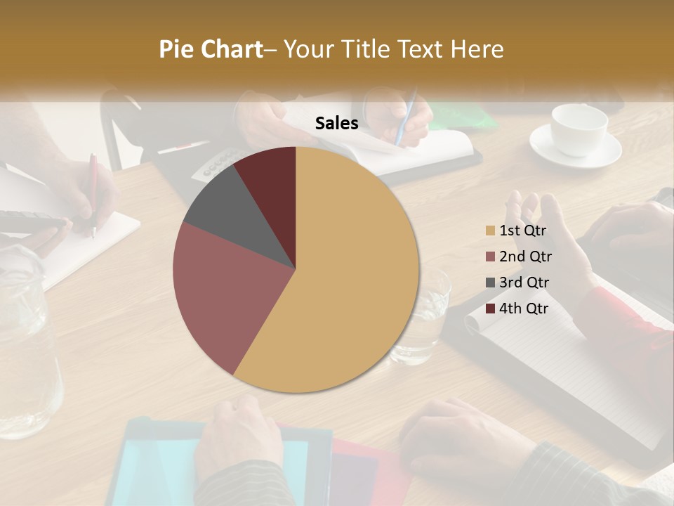 A Group Of People Sitting Around A Wooden Table PowerPoint Template