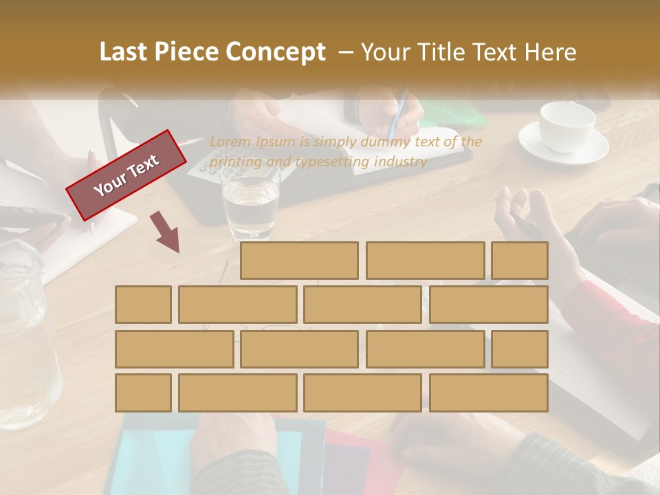 A Group Of People Sitting Around A Wooden Table PowerPoint Template