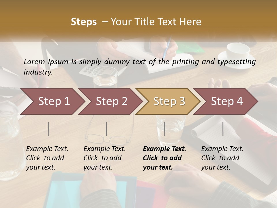 A Group Of People Sitting Around A Wooden Table PowerPoint Template