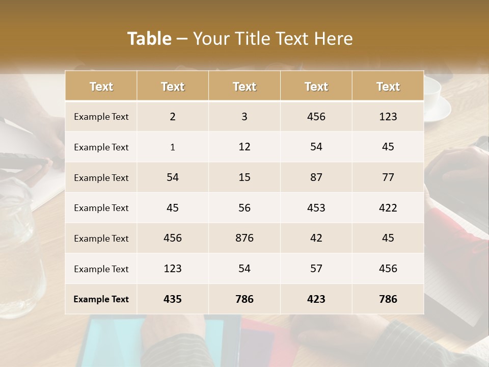 A Group Of People Sitting Around A Wooden Table PowerPoint Template