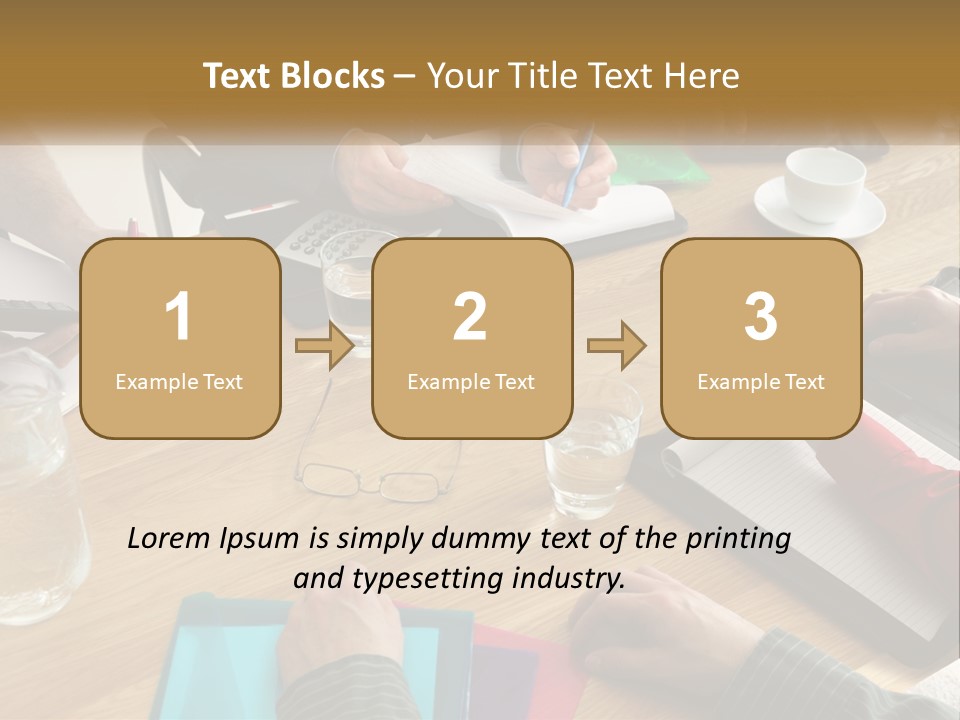 A Group Of People Sitting Around A Wooden Table PowerPoint Template