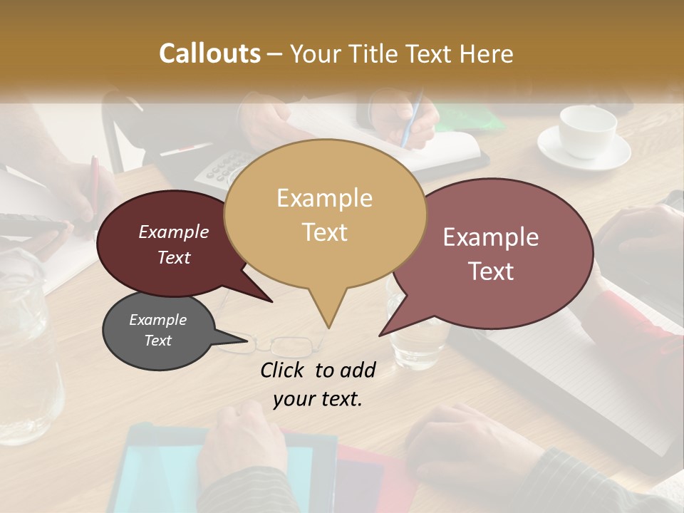 A Group Of People Sitting Around A Wooden Table PowerPoint Template