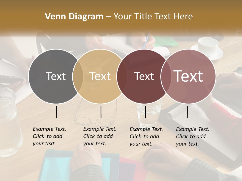 A Group Of People Sitting Around A Wooden Table PowerPoint Template