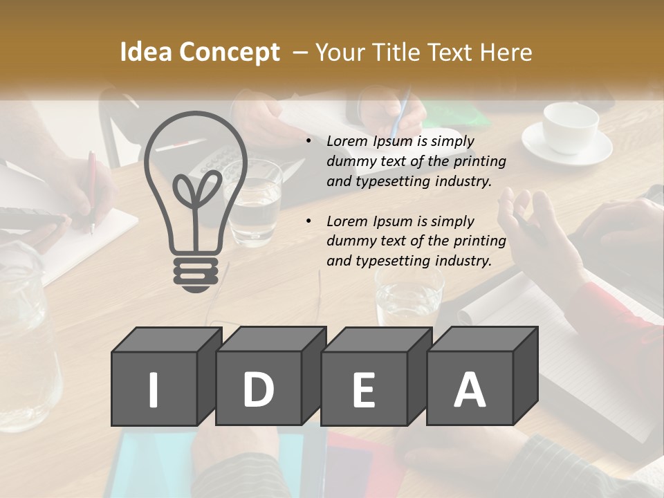 A Group Of People Sitting Around A Wooden Table PowerPoint Template