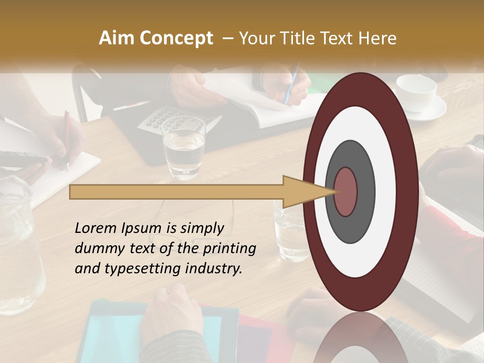 A Group Of People Sitting Around A Wooden Table PowerPoint Template