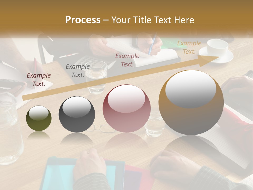 A Group Of People Sitting Around A Wooden Table PowerPoint Template