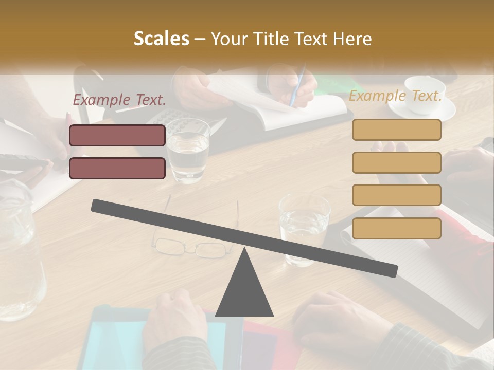 A Group Of People Sitting Around A Wooden Table PowerPoint Template