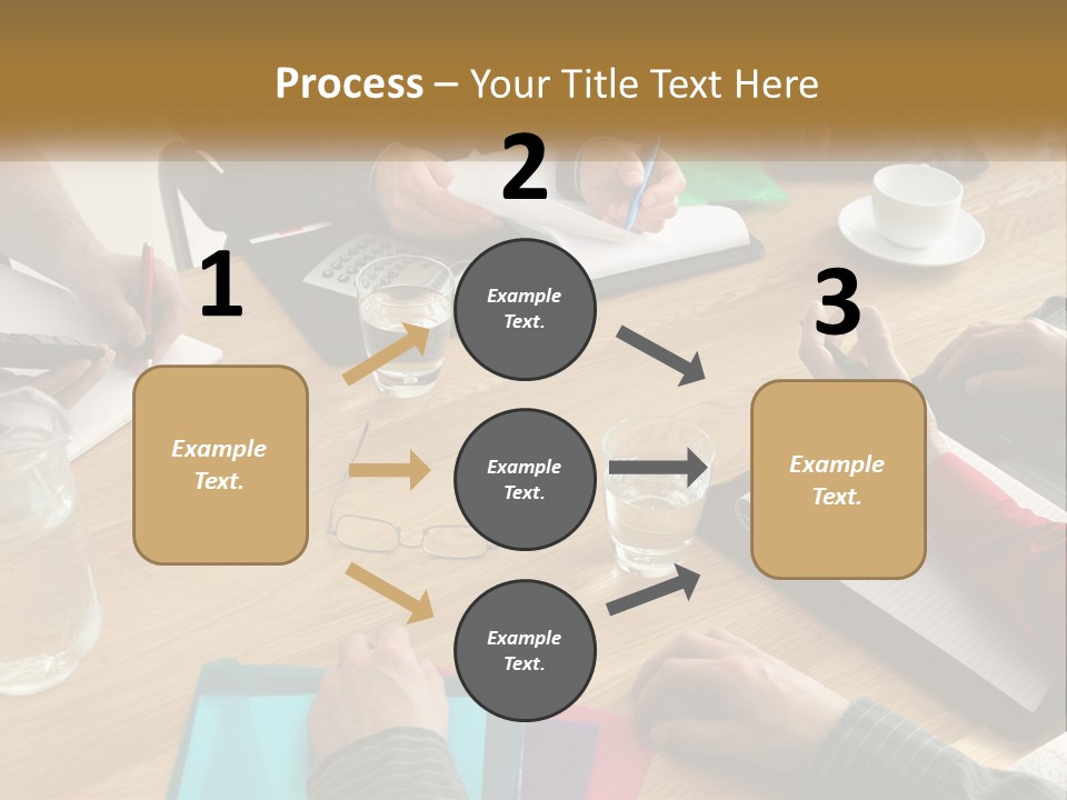 A Group Of People Sitting Around A Wooden Table PowerPoint Template