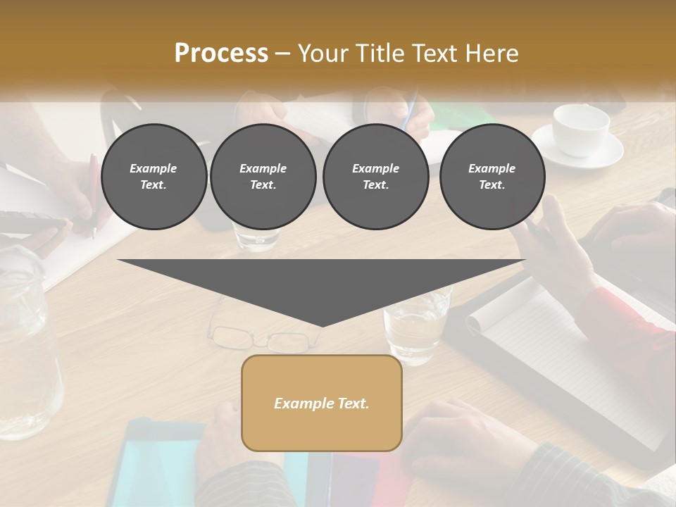 A Group Of People Sitting Around A Wooden Table PowerPoint Template