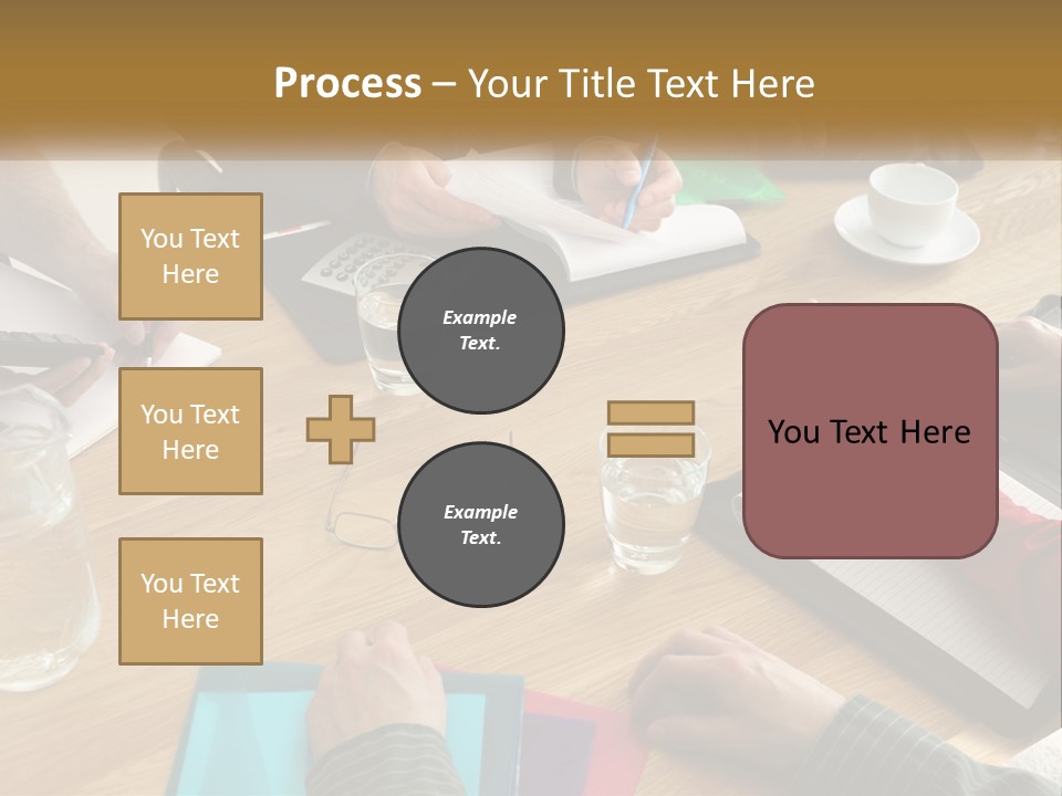 A Group Of People Sitting Around A Wooden Table PowerPoint Template