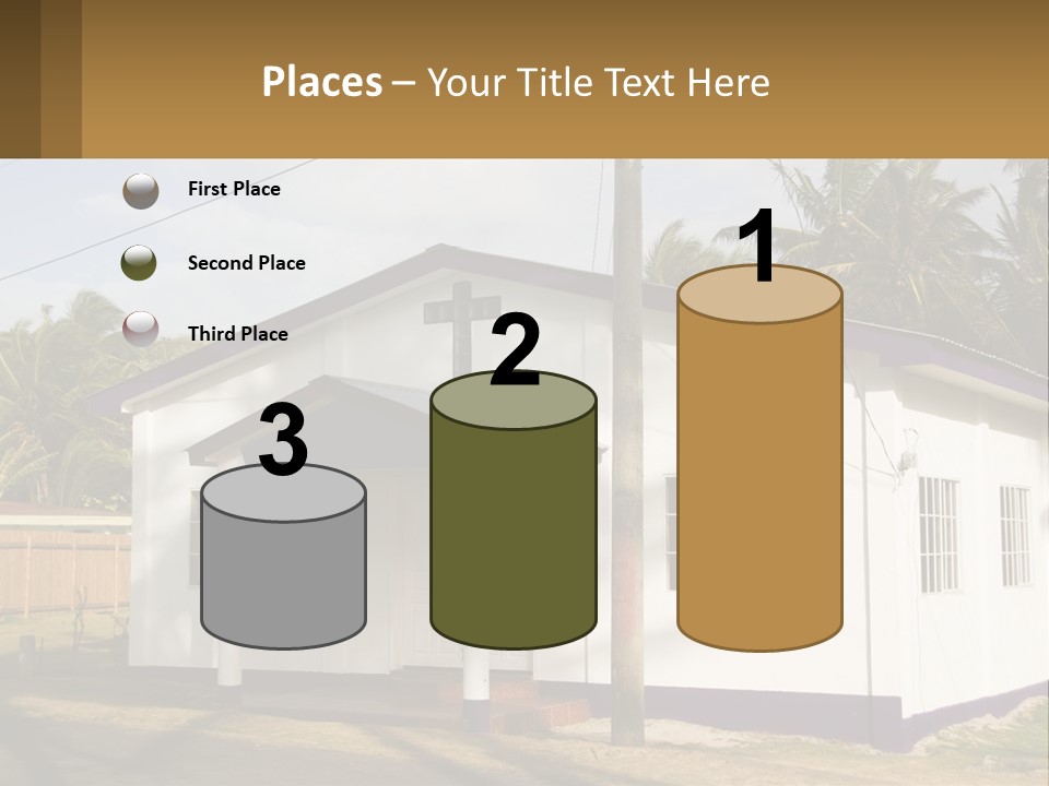A Small Church With A Cross On The Roof PowerPoint Template